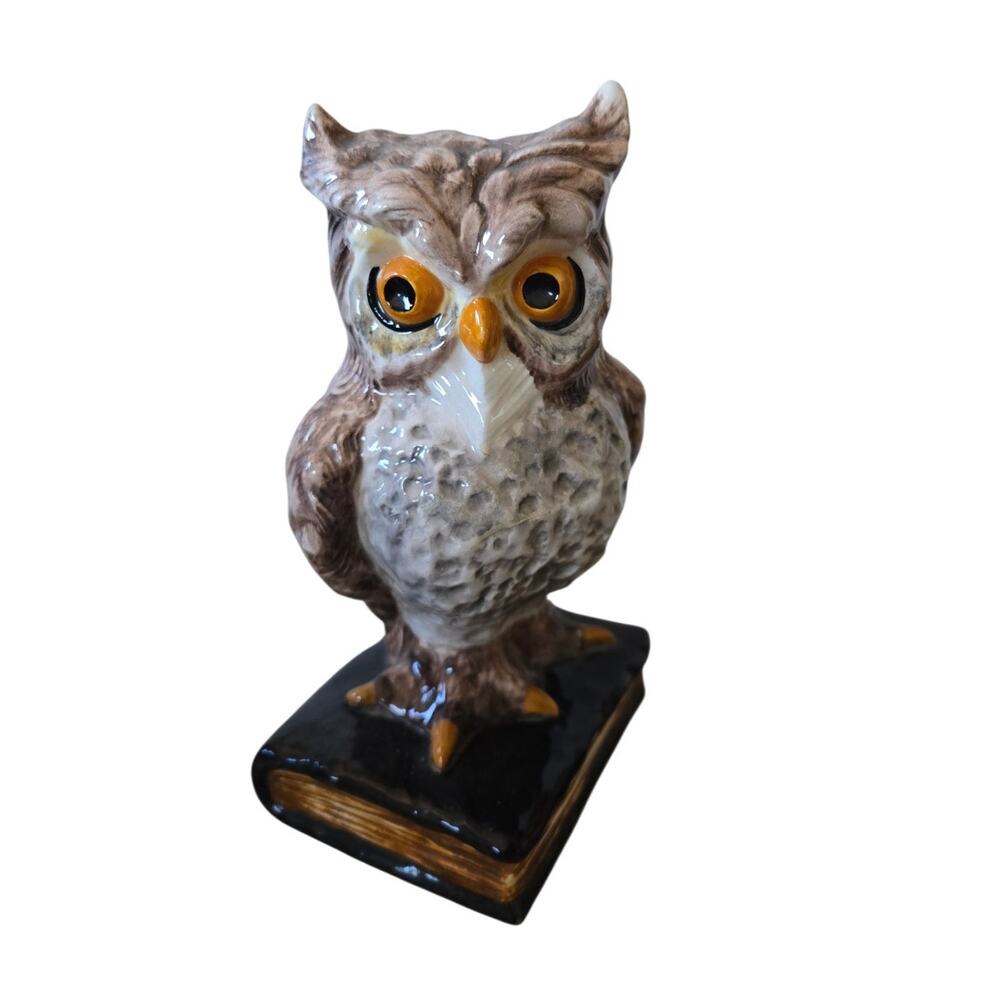 Large Ceramic Owl Bookend (Only One) Decorative Figure